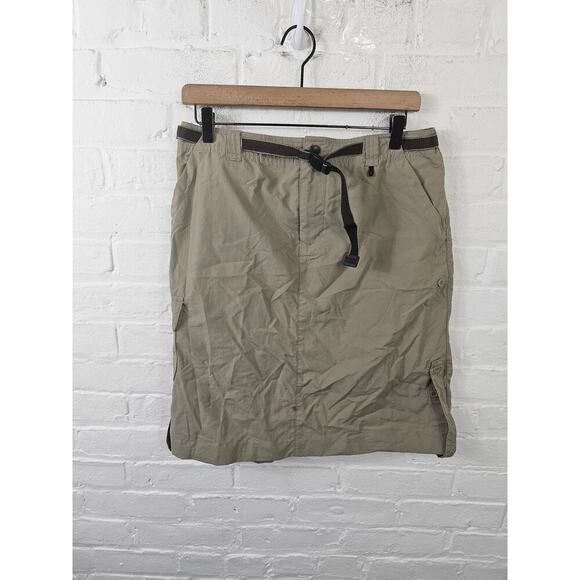 REI Women's Hiking Outdoor Belted Skirt Regular Fit Flat Front Tan Size 10 - Picture 1 of 4